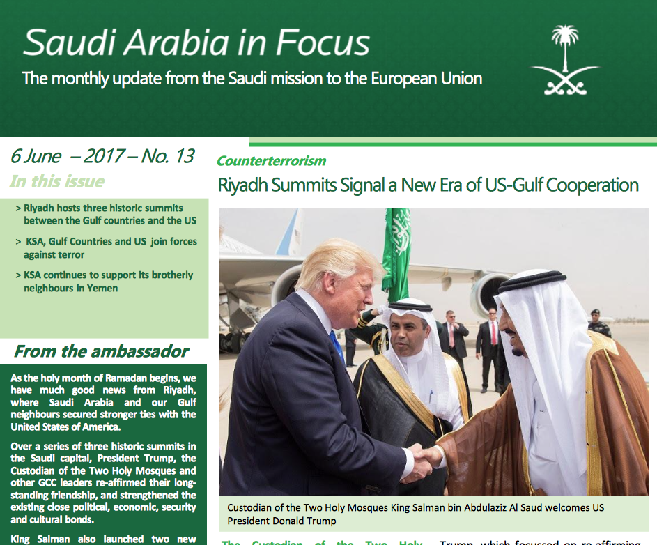 Maintenant En Ligne: L’édition de Juin de la Newsletter Focus Arabie Saoudite